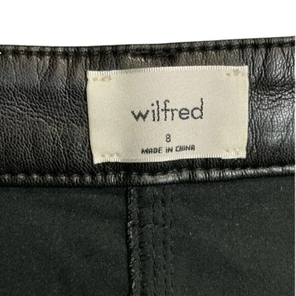 NWT Aritzia Wilfred The Melina Vegan Leather Pants in Black Sz 8, 34" inseam - Picture 6 of 9